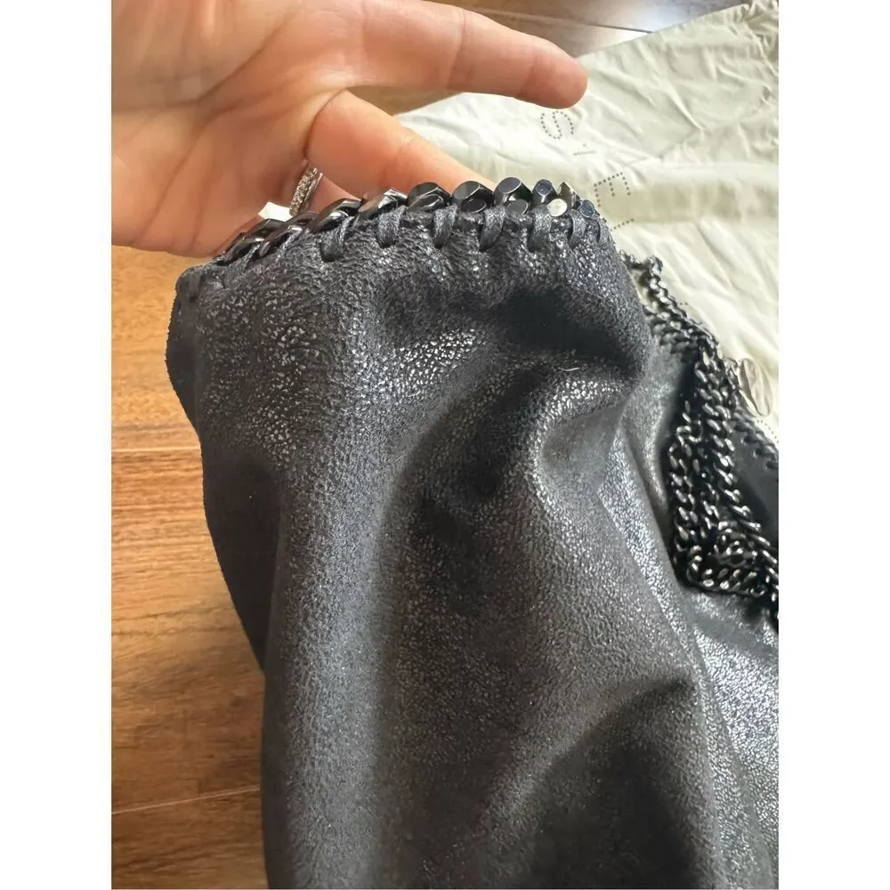 STELLA MCCARTNEY NWOT black The Falabella mini vegetarian brushed-leather